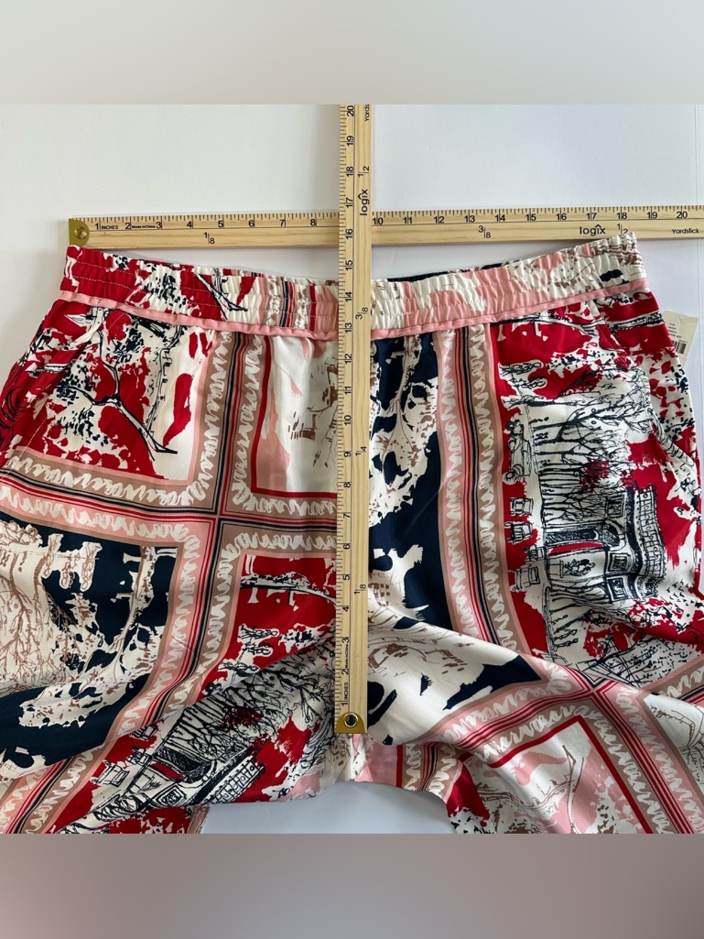 Maeve by Anthropologie Brooklin Wide Leg Pull On Pants in Red Pattern | XL | NWT - Picture 7 of 14